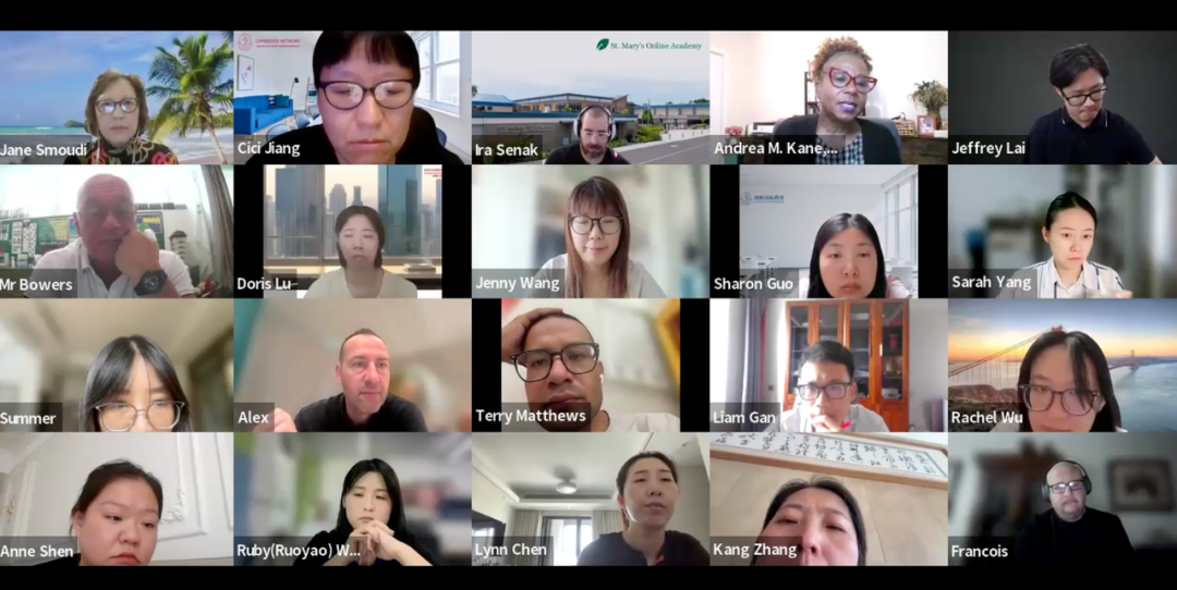 Campus leadership teams participating in the online conference