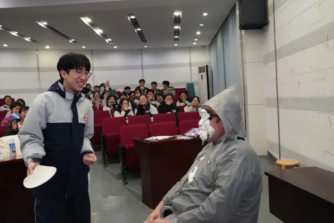 Students participating in Pi Day activities at Wuhan Campus
