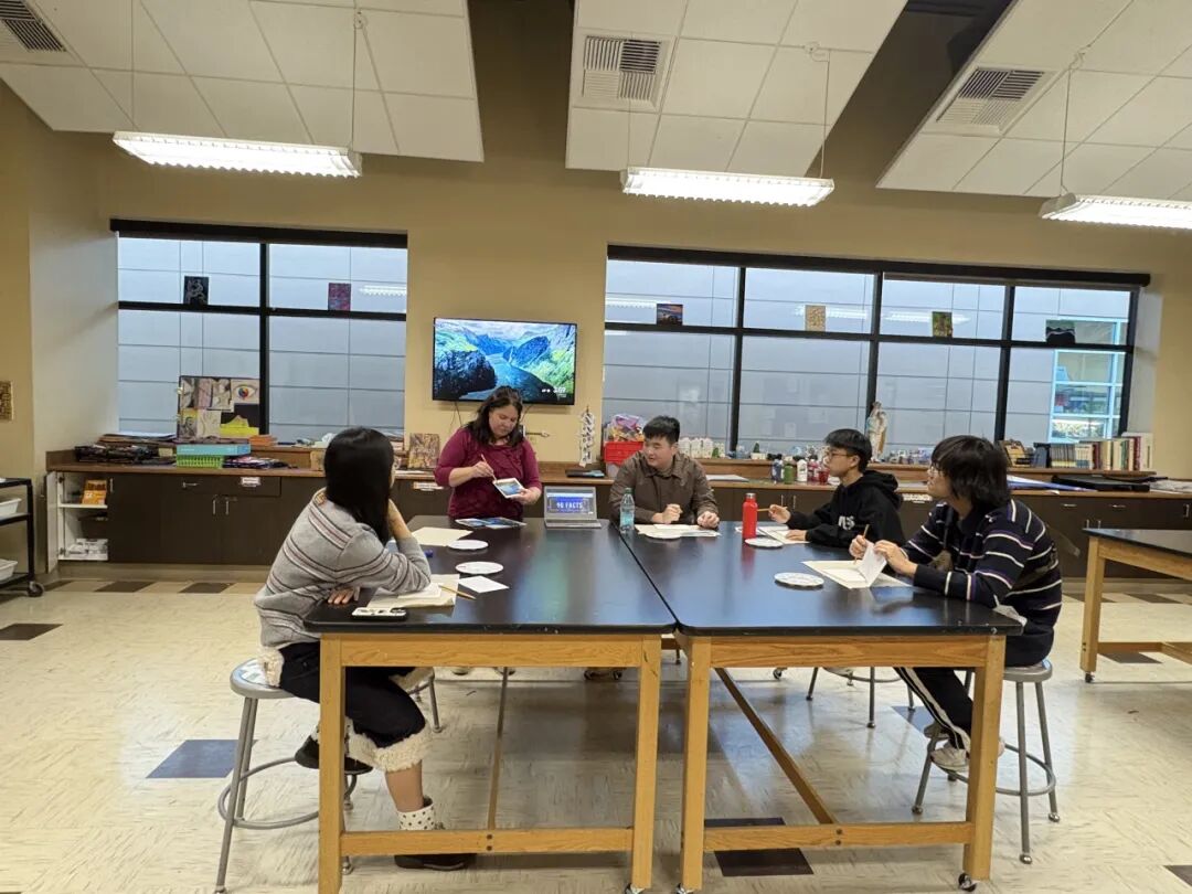 Students working together in class