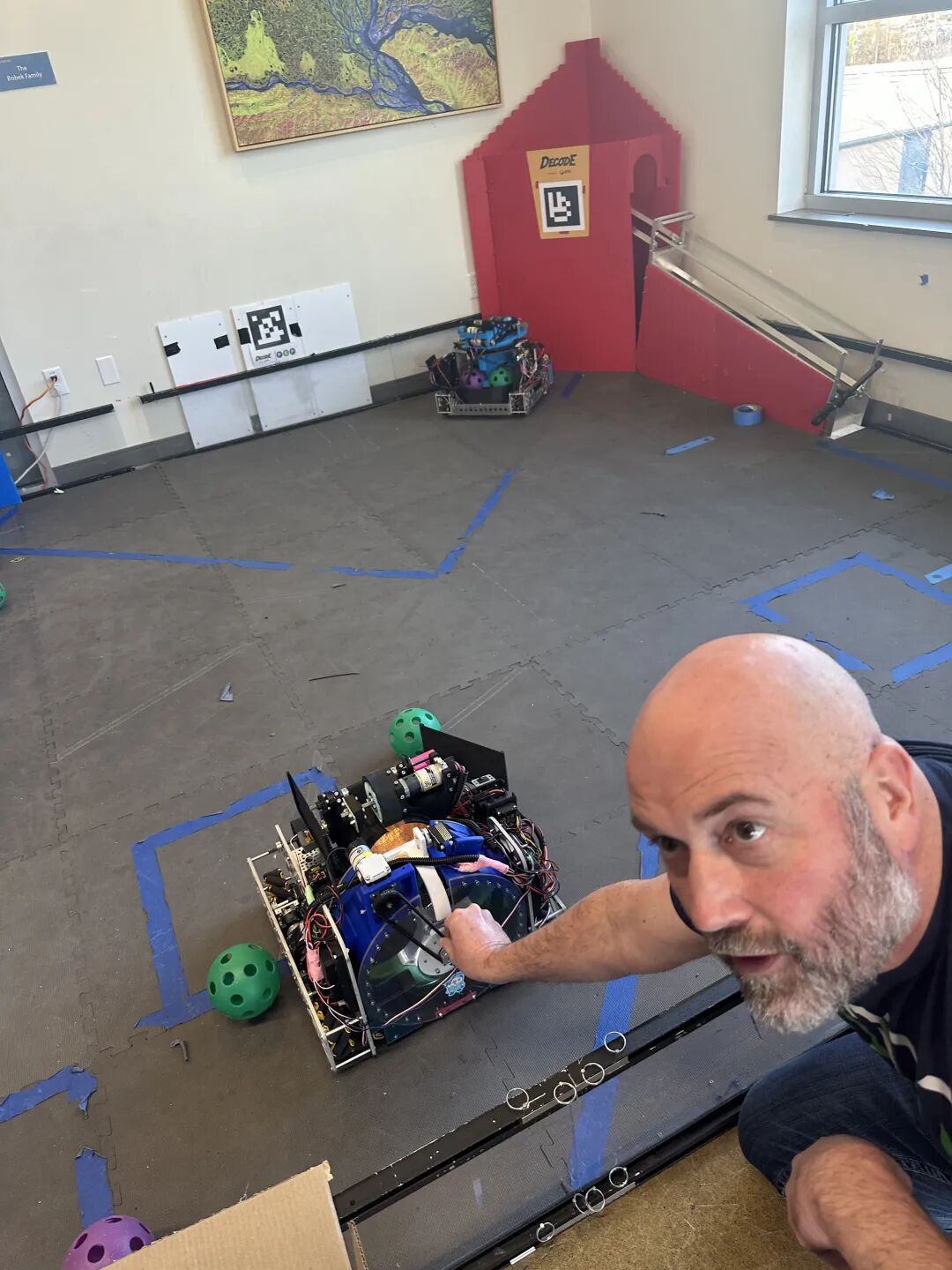 Students building a robot during the winter program