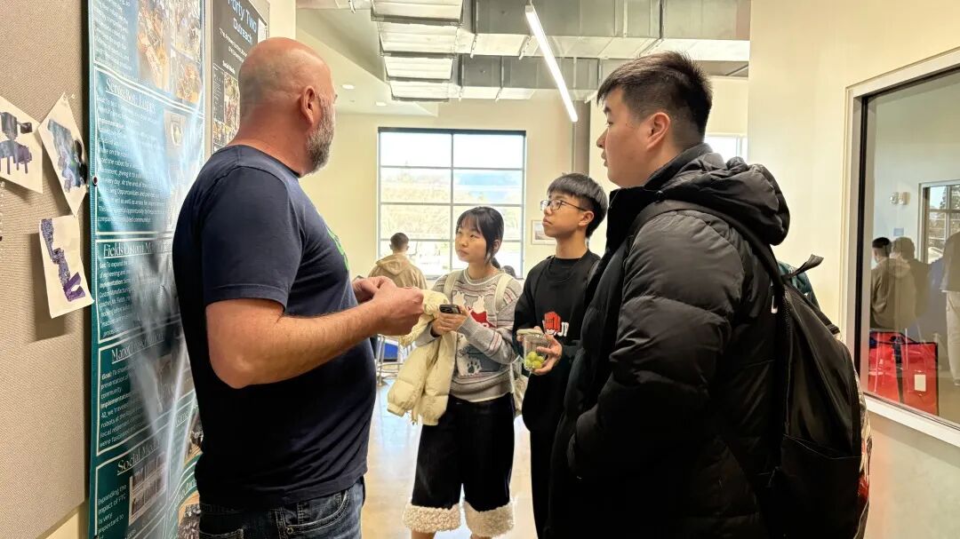 Students testing a robotics project