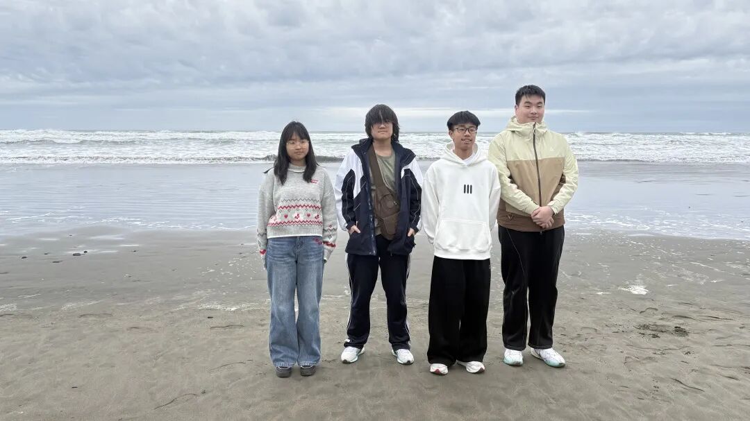 Winter program group visiting the redwood coast