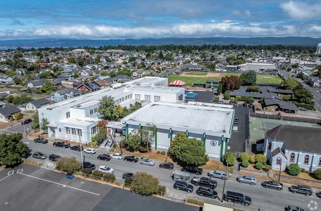 Aerial view of St. Bernard’s Academy and the Eureka neighborhood